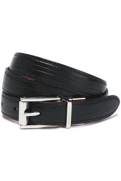 Dolce & Gabbana Woman Lizard-effect Leather Belt Black