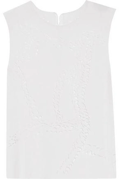 Emilio Pucci Woman Laser-cut Crepe Top White