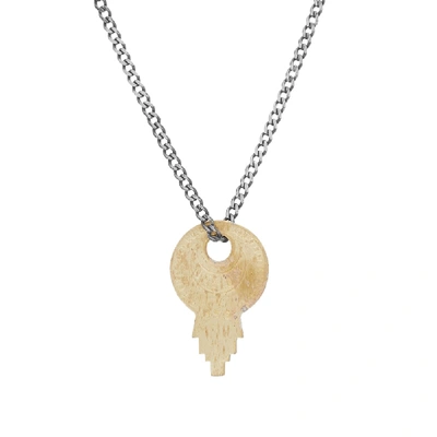 Miansai Wise Lock Brass Pendant Necklace In Gold