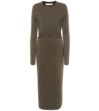 Victoria Beckham Wool-blend Knit Dress In Green