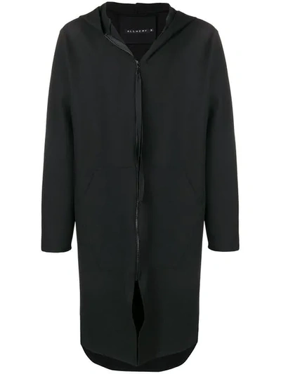 Alchemy Hooded Midi Coat In Black