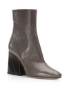 Maison Margiela Leather Chunky Heel Mid-calf Boots In Grey