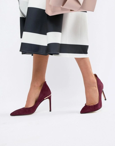 Ted Baker Suede Heeled Pumps-red