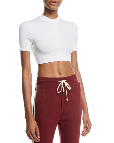 Twenty Mackay Fitted Crewneck Cropped Tee In White