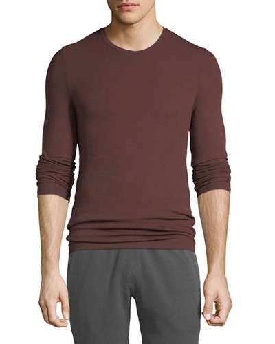 Atm Anthony Thomas Melillo Men's Crewneck Jersey-knit Top In Wine