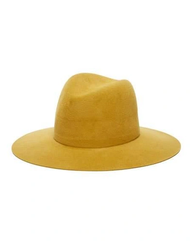 Janessa Leone Emile Fedora Rabbit Felt Hat In Gold