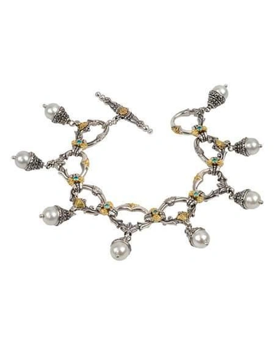 Konstantino Thalia Multi-pearl Charm Bracelet In Yellow/gray