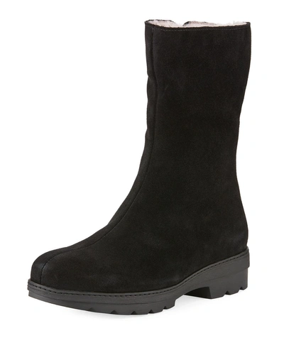 La Canadienne Vogue Waterproof Suede Mid-calf Boots In Black