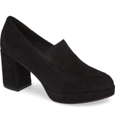 Eileen Fisher Becon Suede Platform Pumps In Black Suede