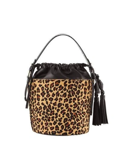 Rafe Katrina Drawstring Bucket Bag In Leopard
