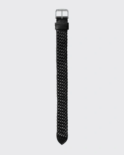 Tom Ford Medium Handmade Braided Calf Leather Strap In Noir