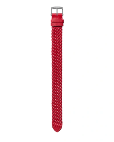 Tom Ford Medium Handmade Braided Calf Leather Strap In Tuscan Red