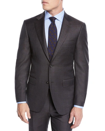 Canali Men's Plaid Two-piece Wool Suit In Brown