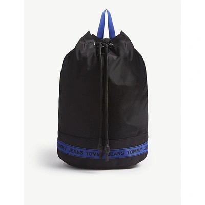 Tommy Jeans Logo Tape Bucket Backpack In Black