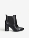 Kurt Geiger Raylan Heeled Leather Ankle Boots In Black
