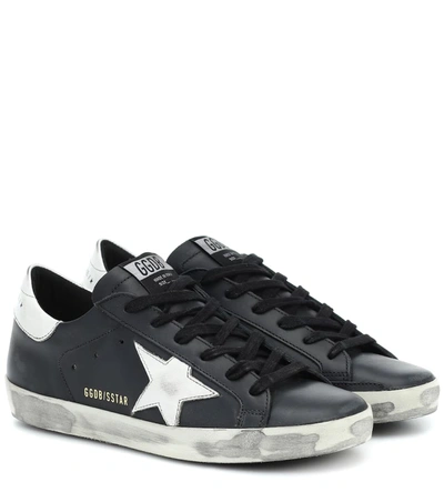 Golden Goose Superstar L27 Leather Trainers In Blk/white