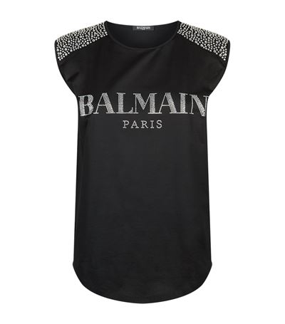 Balmain Embellished Logo Tank Top | ModeSens