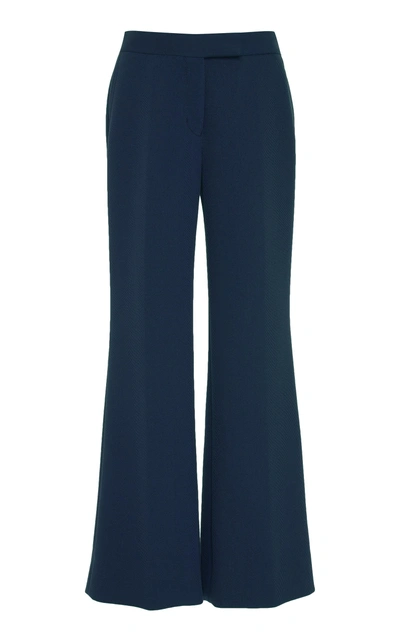 Marina Moscone Cropped High-rise Straight-leg Trousers In Navy