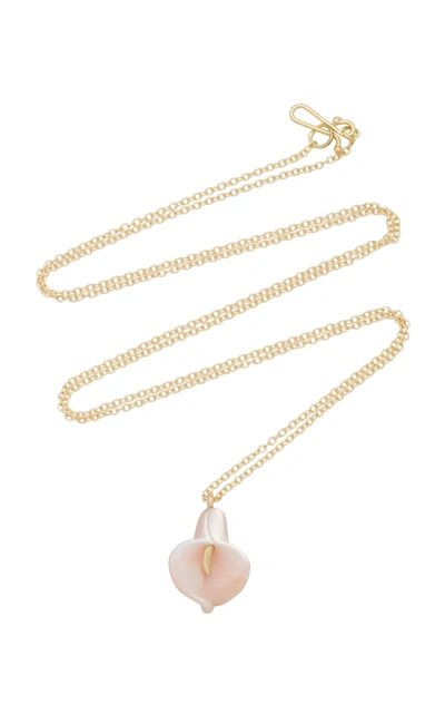 Annette Ferdinandsen 18k Gold Mother-of-pearl Necklace In Pink