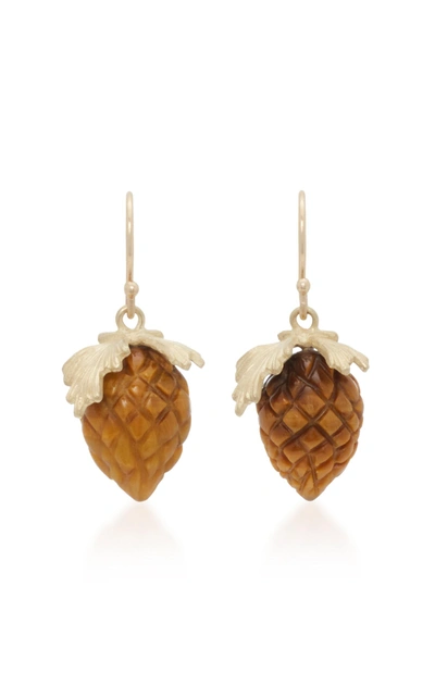 Annette Ferdinandsen 14k Gold Tiger's Eye Earrings