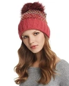 Kyi Kyi Knit Multi-color Pom-pom Beanie In Pink Multi