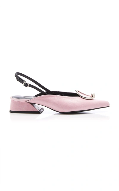 Yuul Yie Zizi Slingback Leather Pumps In Pink