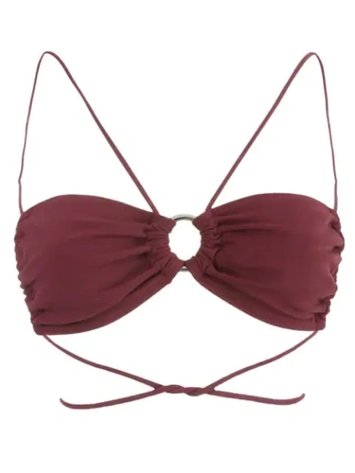 Gloria Coelho Bandeau Bikini Top In Red