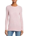 Aqua Cashmere Fitted Crewneck Sweater - 100% Exclusive In Heather Pink