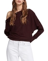 Allsaints Elle Snap-detail Sweater In Dark Burgundy Red