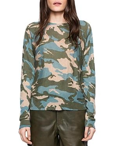 Zadig & Voltaire Camouflage Cashmere Sweater In Green