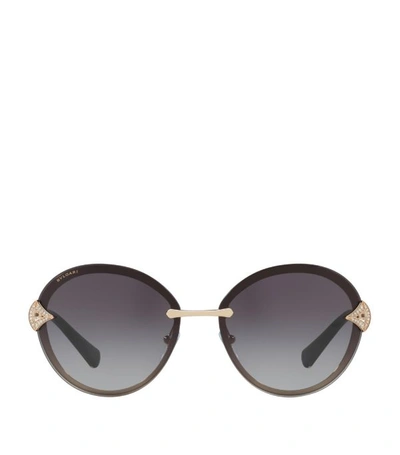 Bvlgari Sunglasses, Bv6101b In Pink Gold/grey Gradient