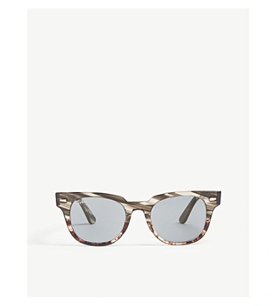 Ray Ban Rb2168 Grey Gradient Brown Stripped Sunglasses In Blue Gold