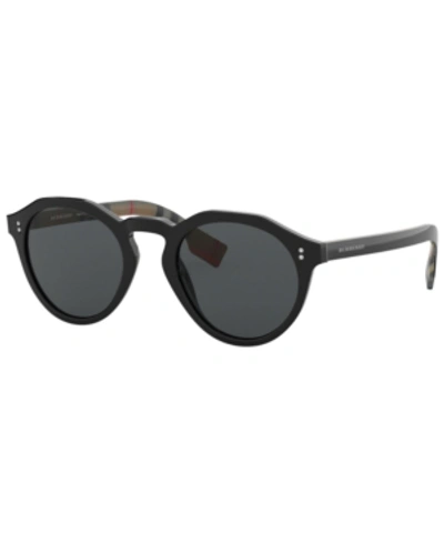 Burberry Polarized Sunglasses, Be4280 50 In Black / Polar Grey
