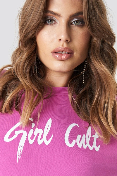 Galore X Na-kd Oversized Girl Cult Sweatshirt - Pink In Strong Pink