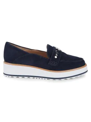 navy platform loafers