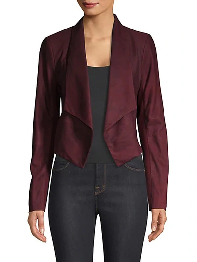 Alice And Olivia Harvey Shawl Collar Suede Jacket In Wine