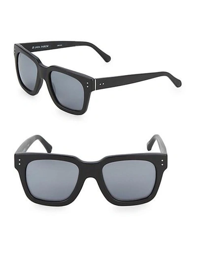 Linda Farrow Luxe Matte 52mm Square Sunglasses In Matte Black