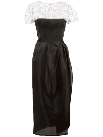 Carolina Herrera Sequin Embroidered Dress - Black