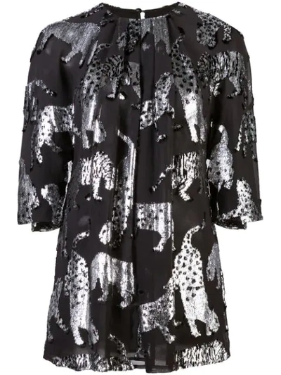 Carolina Herrera Animal Blouse - Black