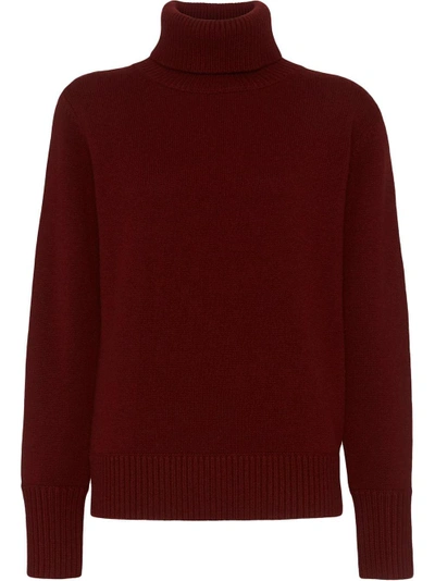 Burberry Archive Logo Appliqué Cashmere Roll In Red