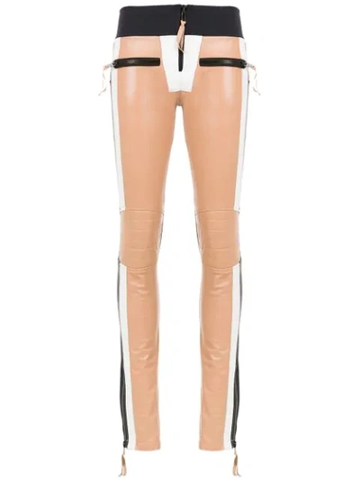 Andrea Bogosian Skinny Leather Trousers - Neutrals