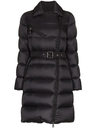 Moncler Gelinotte Belted Feather Down And Virgin Wool Coat In Black ...