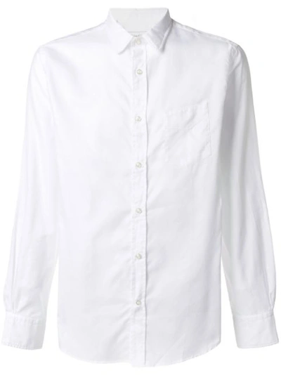 Officine Generale White Antime Oxford Shirt In Light Grey