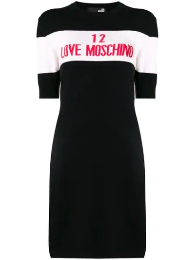 Love Moschino Colour-block Sweater Dress - Black