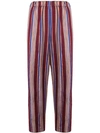 Forte Forte Striped Cropped Trousers In Red