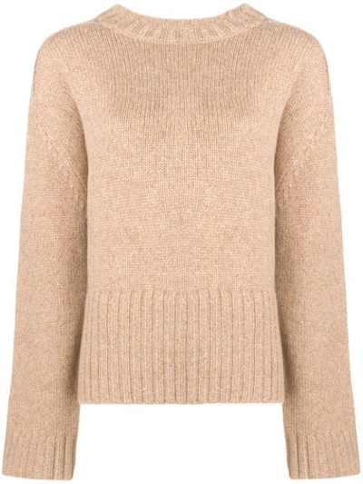 6397 Oversized Ribbed Trim Sweater - Neutrals