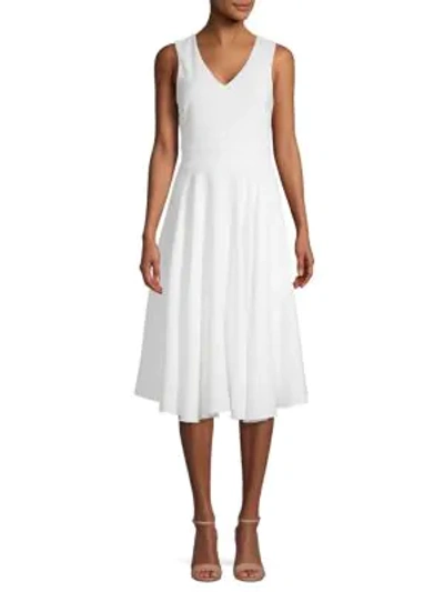 Sjp By Sarah Jessica Parker Tie-back Fit-and-flare Dress In White