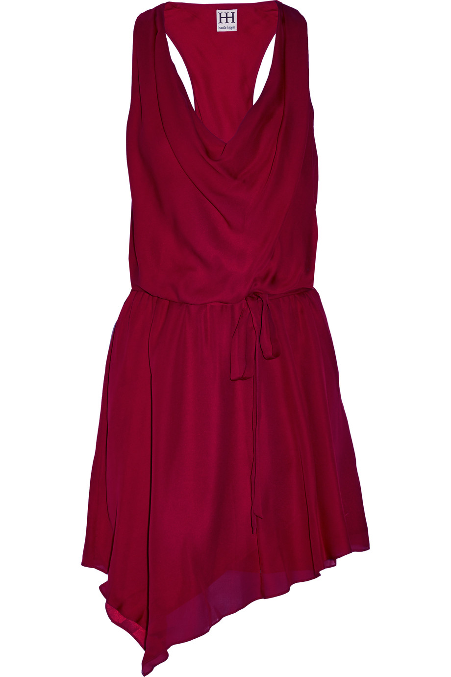 Haute Hippie Asymmetric Draped Silk-chiffon Mini Dress | ModeSens
