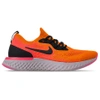 Nike Men's Epic React Flyknit Running Shoes, Orange - Size 7.0