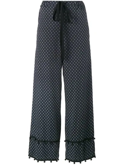 Adam Selman Sleepless Print Palazzo Pants In Black